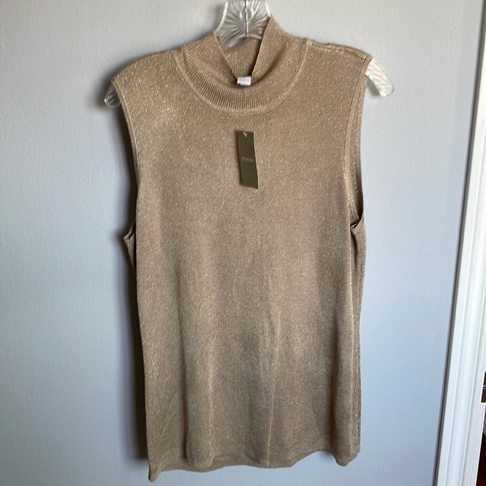 NWT Chico’s Gold Turtleneck Tank